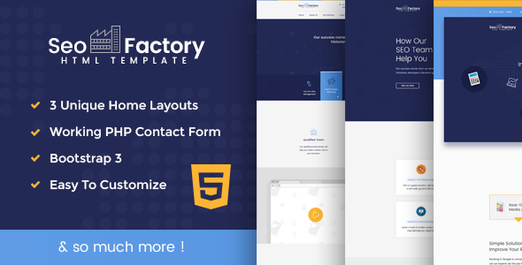 SEO Factory – Digital Marketing Agency HTML Template