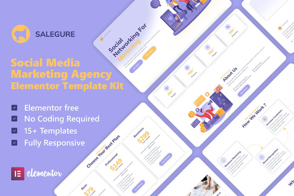 Salegure – Social Media Marketing Agency Elementor Template Kit