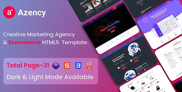 Azency – Creative Marketing Agency & eCommerce HTML Template