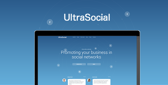 UltraSocial – Social Media Marketing Onepage / Landing Page Template