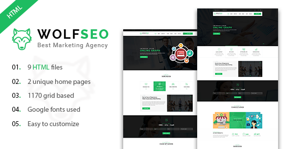 WOLFSEO – Digital Marketing Agency HTML Template