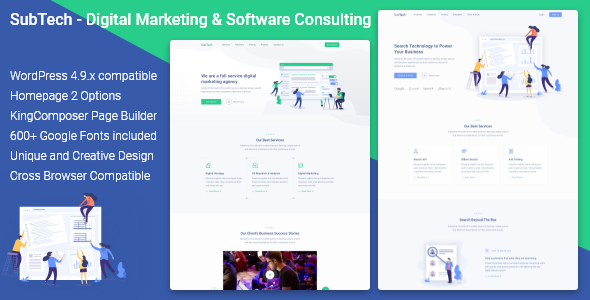 SubTech – Creative Portfolio & Digital Marketing Agency WordPress Theme
