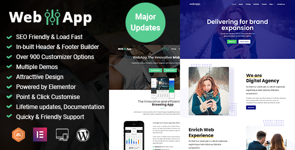 SEO, SaaS and Digital Marketing Theme WordPress – Webapp