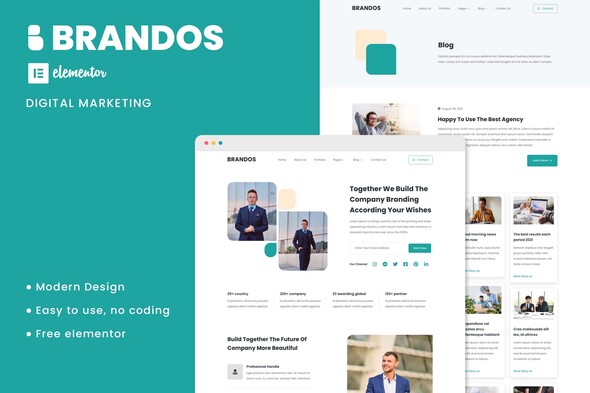Brandos – Digital Marketing Elementor Template Kit